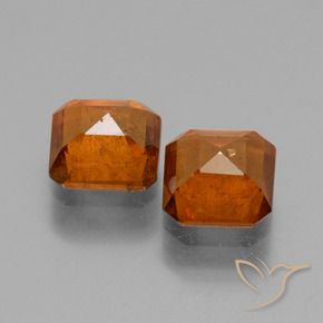 Pedras preciosas de granada hessonita âmbar laranja natural de 2.77 ct, Corte Octógono / Esmeralda, VS