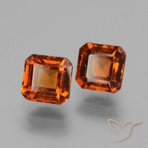 Pedras preciosas de granada hessonita âmbar laranja natural de 2.84 ct, Corte Octógono / Esmeralda, VS