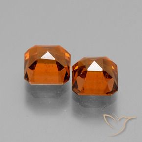 Pedras preciosas de granada hessonita âmbar laranja natural de 2.84 ct, Corte Octógono / Esmeralda, VS