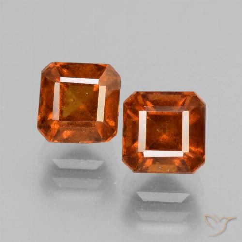 3.35ctw Natural âmbar laranja granada hessonita, Corte Esmeralda, VS-SI