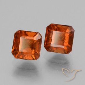 Pedras preciosas de granada hessonita âmbar laranja natural de 3.35 ct, Corte Octógono / Esmeralda, VS-SI