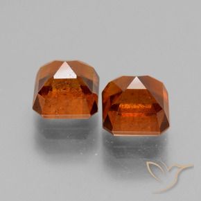 Pedras preciosas de granada hessonita âmbar laranja natural de 3.35 ct, Corte Octógono / Esmeralda, VS-SI
