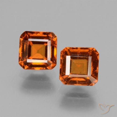 2.73ctw Natural Laranja Profundo granada hessonita, Corte Esmeralda, VS