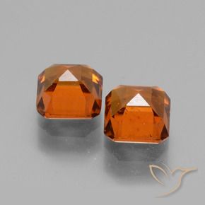 Pedras preciosas de granada hessonita Laranja Profundo natural de 2.73 ct, Corte Octógono / Esmeralda, VS