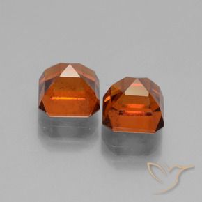 Pedras preciosas de granada hessonita Laranja escuro natural de 3.35 ct, Corte Octógono / Esmeralda, VS