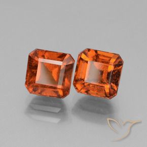 Pedras preciosas de granada hessonita âmbar laranja natural de 3.56 ct, Corte Octógono / Esmeralda, VS