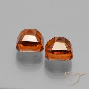Pedras preciosas de granada hessonita âmbar laranja natural de 3.56 ct, Corte Octógono / Esmeralda, VS