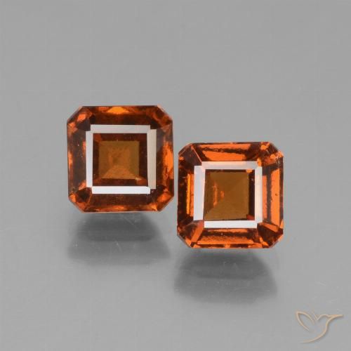 2.90ctw Natural laranja avermelhado granada hessonita, Corte Esmeralda, VS