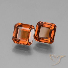 Pedras preciosas de granada hessonita laranja avermelhado natural de 2.90 ct, Corte Octógono / Esmeralda, VS