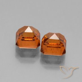 Pedras preciosas de granada hessonita Laranja Profundo natural de 3.40 ct, Corte Octógono / Esmeralda, VS-SI