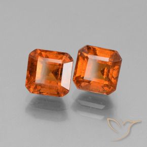 Pedras preciosas de granada hessonita âmbar laranja natural de 3.23 ct, Corte Octógono / Esmeralda, VS-SI