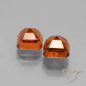 Pedras preciosas de granada hessonita âmbar laranja natural de 3.23 ct, Corte Octógono / Esmeralda, VS-SI