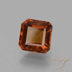 granada hessonita Laranja Profundo Natural 1.94ct, Corte Octógono / Esmeralda, VS