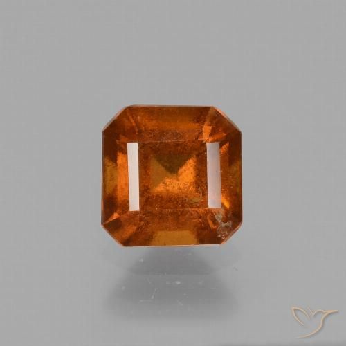 1.48ct Natural fogo laranja granada hessonita, Corte Esmeralda, VS-SI