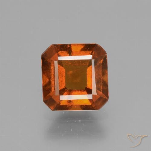 1.86ct Natural âmbar laranja granada hessonita, Corte Esmeralda, VS-SI