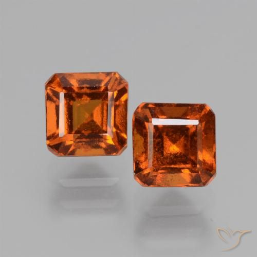 2.42ctw Natural Laranja escuro granada hessonita, Corte Esmeralda, VS