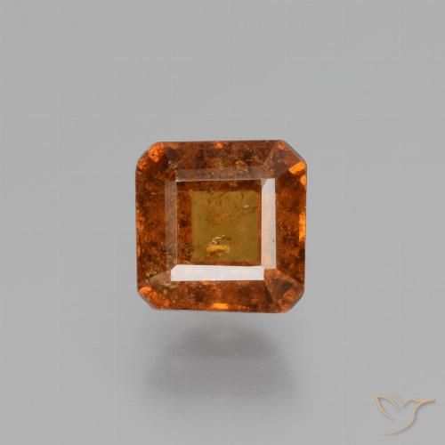 1.48ct Natural Laranja Profundo granada hessonita, Corte Esmeralda, VS-SI