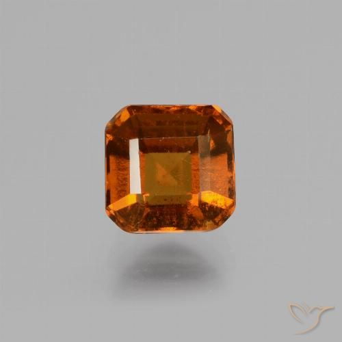1.56ct Natural Laranja Profundo granada hessonita, Corte Esmeralda, VS