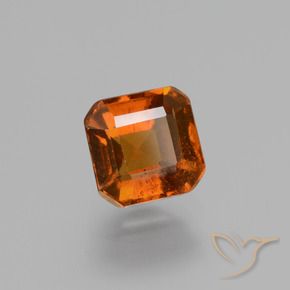 granada hessonita Laranja Profundo Natural 1.56ct, Corte Octógono / Esmeralda, VS