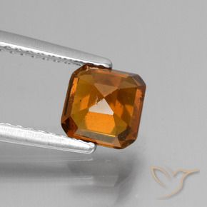 granada hessonita Laranja Profundo Natural 1.56ct, Corte Octógono / Esmeralda, VS