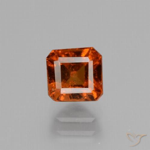 1.58ct Natural Laranja escuro granada hessonita, Corte Esmeralda, VS-SI