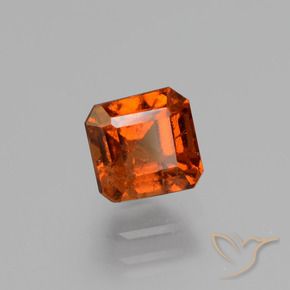 granada hessonita Laranja escuro Natural 1.58ct, Corte Octógono / Esmeralda, VS-SI