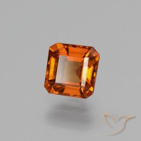 granada hessonita Laranja Profundo Natural 1.27ct, Corte Octógono / Esmeralda, VS