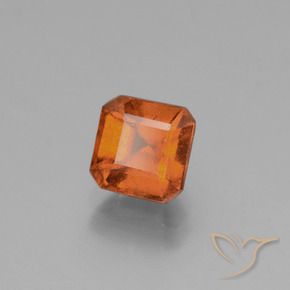 granada hessonita Laranja Médio Natural 1.56ct, Corte Octógono / Esmeralda, VS