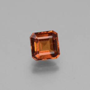Granada Hessonita âmbar laranja Natural 1.15ct, Corte Esmeralda, VS