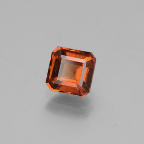 Granada Hessonita âmbar laranja Natural 1.15ct, Corte Esmeralda, VS