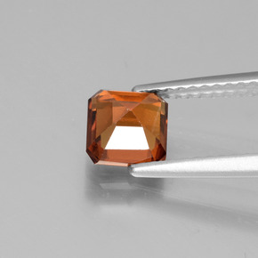 Granada Hessonita âmbar laranja Natural 1.15ct, Corte Esmeralda, VS