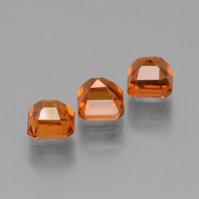 Pedras preciosas de granada hessonita laranja natural de 2,46 ct, corte esmeralda, VS