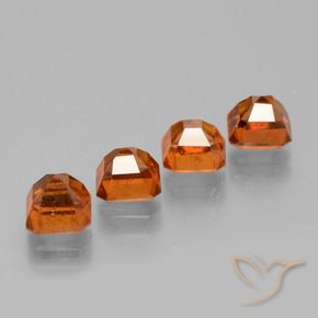 Pedras preciosas de granada hessonita fogo laranja natural de 3.59 ct, Corte Octógono / Esmeralda, VS