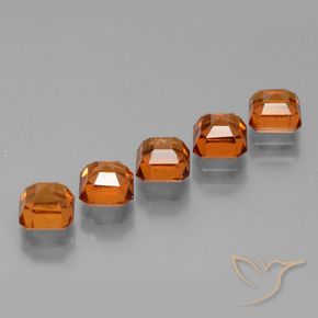 Pedras preciosas de granada hessonita Laranja Profundo natural de 4.34 ct, Corte Octógono / Esmeralda, VS