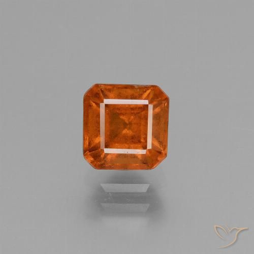 1.50ct Natural âmbar laranja granada hessonita, Corte Esmeralda, VS