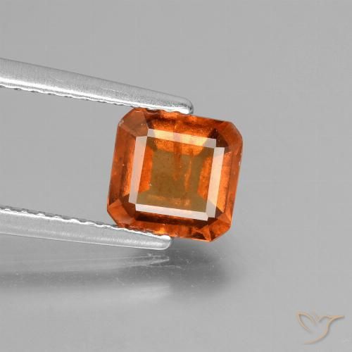 1.38ct Natural Laranja Profundo granada hessonita, Corte Esmeralda, VS-SI