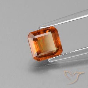 granada hessonita Laranja Profundo Natural 1.38ct, Corte Octógono / Esmeralda, VS-SI