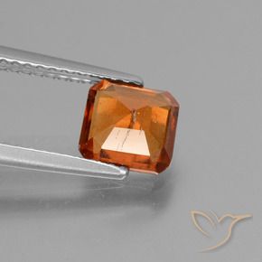 granada hessonita Laranja Profundo Natural 1.38ct, Corte Octógono / Esmeralda, VS-SI