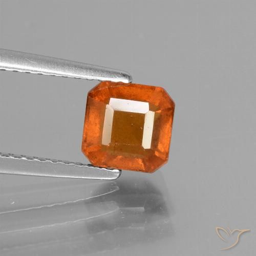 1.69ct Natural fogo laranja granada hessonita, Corte Esmeralda, VS-SI