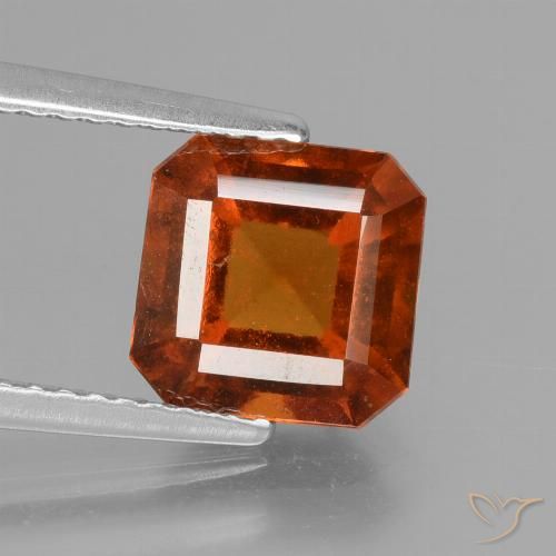 2.59ct Natural laranja avermelhado granada hessonita, Corte Esmeralda, VS