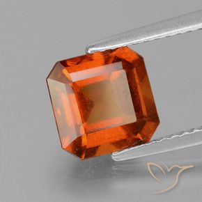 granada hessonita laranja avermelhado Natural 2.59ct, Corte Octógono / Esmeralda, VS