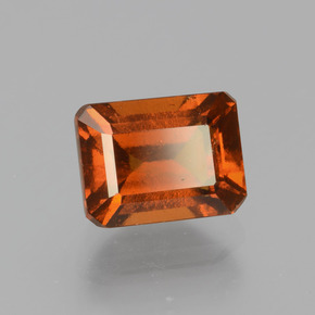 Granada hessonita laranja natural 2,54ct, corte esmeralda, VS-SI