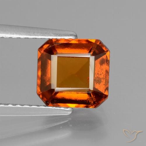 2.44ct Natural laranja avermelhado granada hessonita, Corte Esmeralda, VS-SI