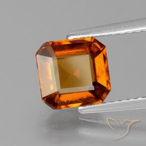 granada hessonita laranja avermelhado Natural 2.44ct, Corte Octógono / Esmeralda, VS-SI
