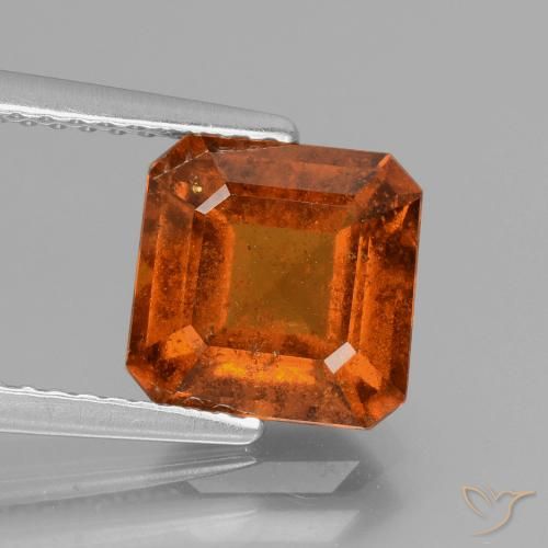2.83ct Natural laranja avermelhado granada hessonita, Corte Esmeralda, VS-SI