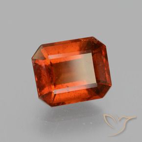 Granada hessonita laranja natural 2,65ct, corte esmeralda, VS-SI