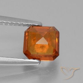 granada hessonita Laranja Médio Natural 1.56ct, Corte Octógono / Esmeralda, VS-SI