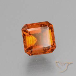 granada hessonita laranja avermelhado Natural 1.64ct, Corte Octógono / Esmeralda, VS