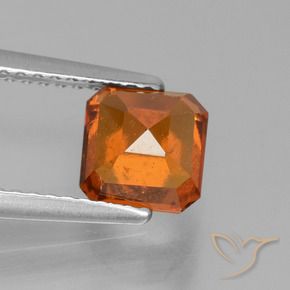granada hessonita laranja avermelhado Natural 1.64ct, Corte Octógono / Esmeralda, VS