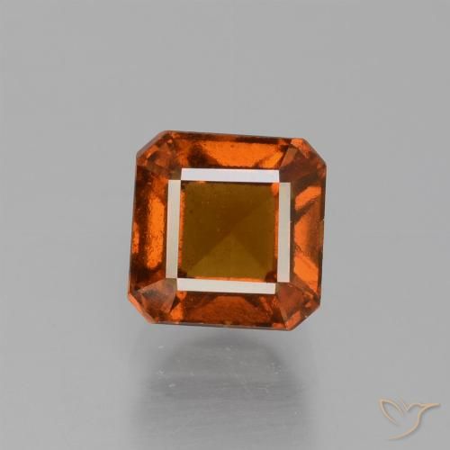 1.76ct Natural Laranja Profundo granada hessonita, Corte Esmeralda, VS